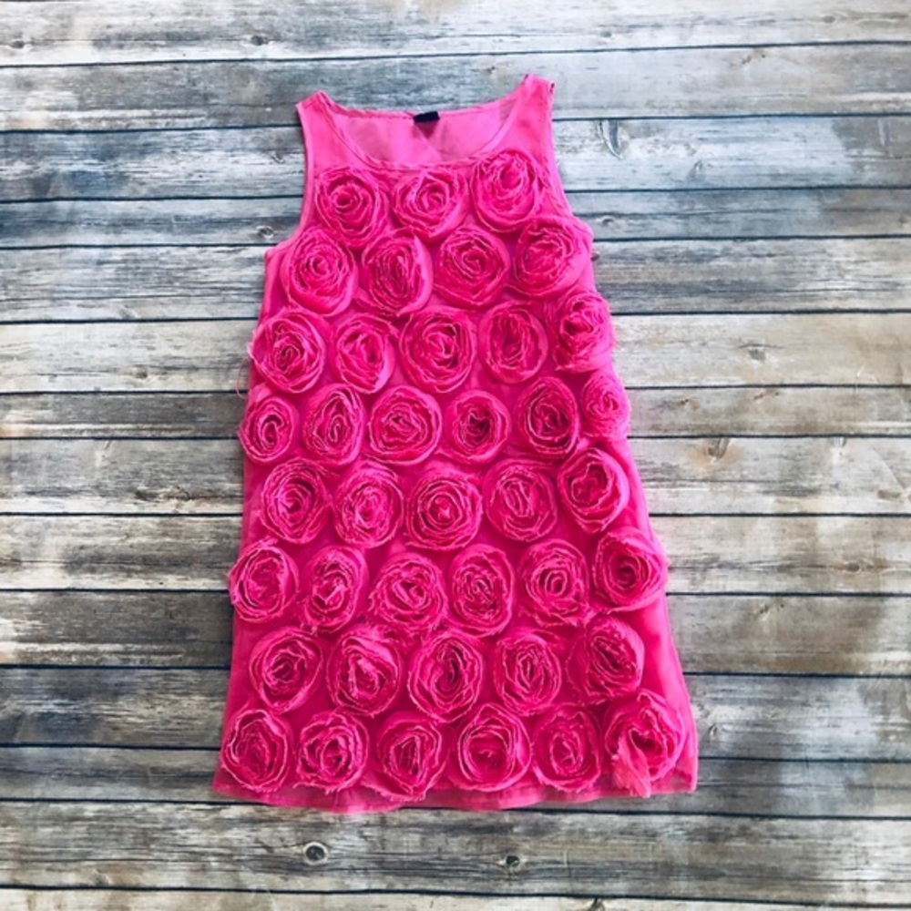 2. GapKids dress bright pink with stunning roses! Size 10